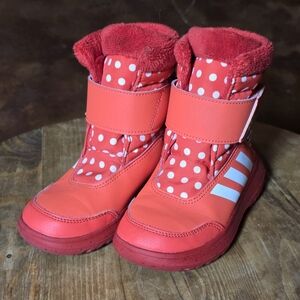 Adidas Winterplay x Disney Minnie Mouse Snow Boots Kids 11K Red